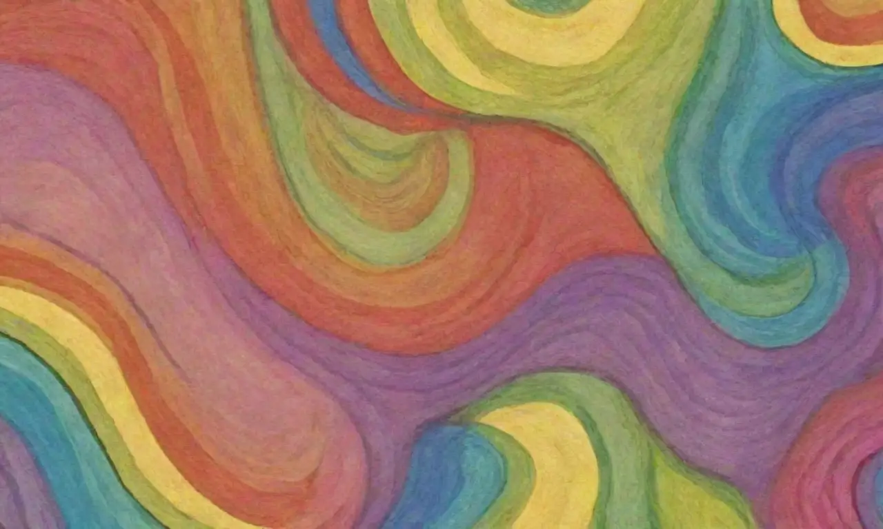 Colores vibrantes y formas intrincadas crean una composición rica y dinámica