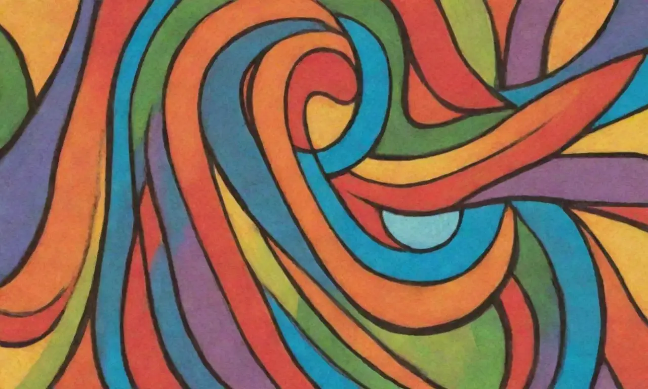 La obra combina líneas, texturas y colores para crear profundidad y movimiento