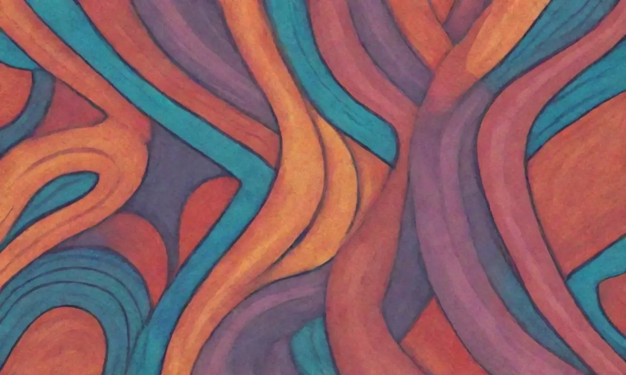 Un paisaje digital se crea con líneas intrincadas, colores vibrantes y formas que evocan movimiento y modernidad