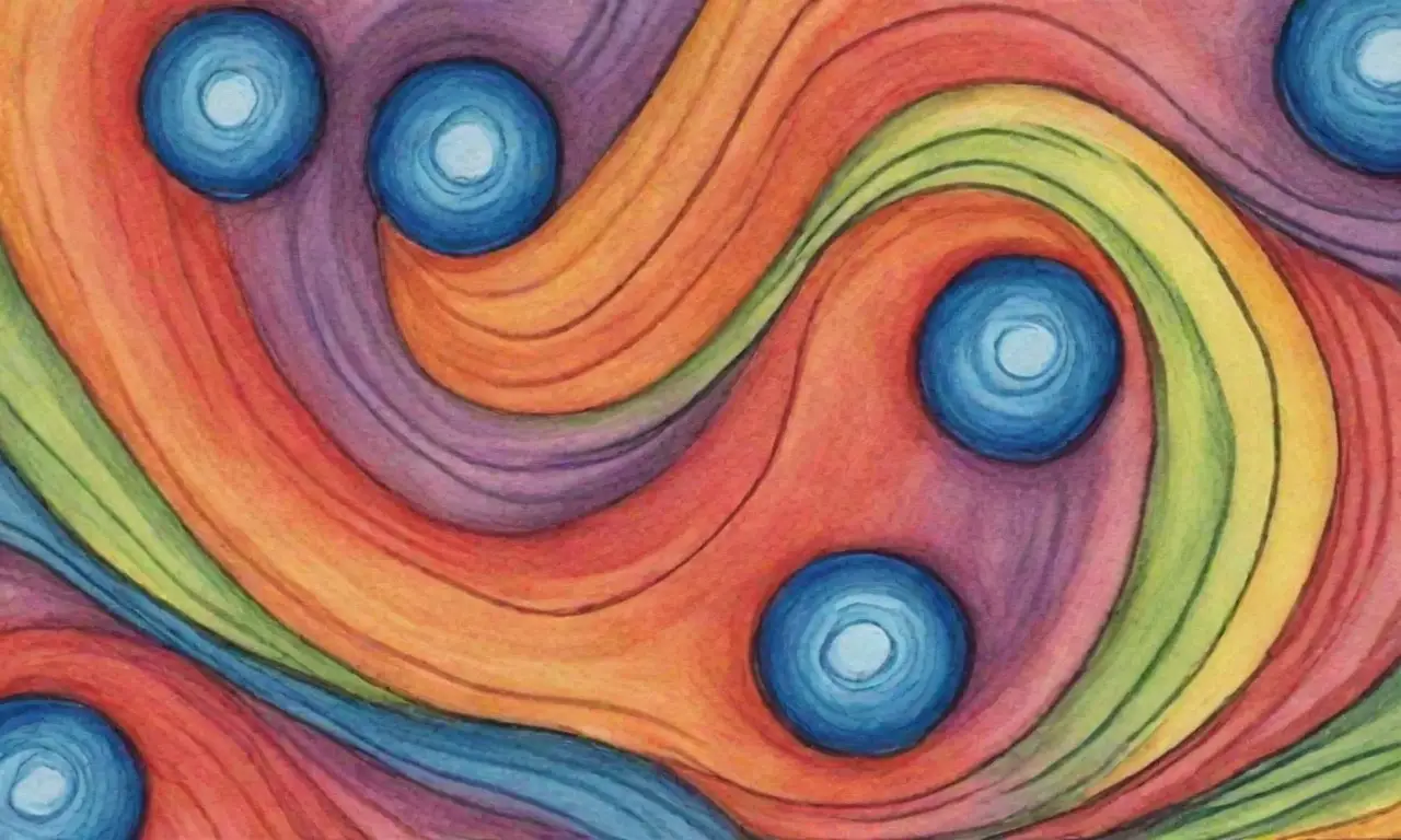 Colores vibrantes y formas dinámicas crean una composición visual cautivadora