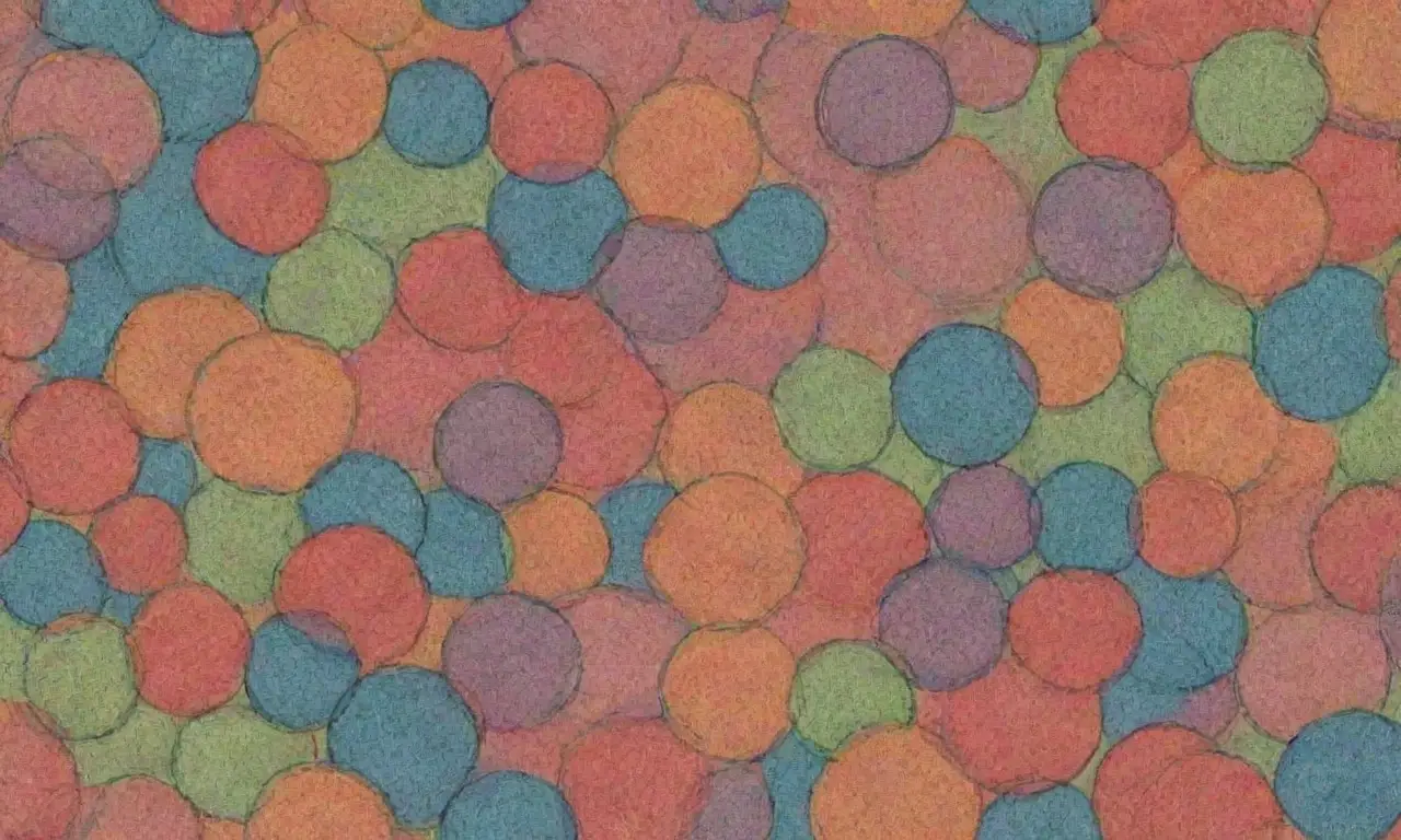 El diseño combina líneas intrincadas, colores vibrantes y formas orgánicas para crear una composición armoniosa y dinámica