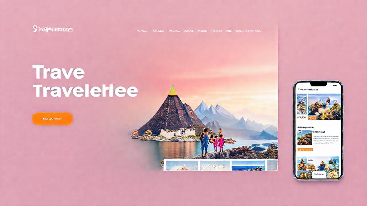 Un mockup web de viajes moderno