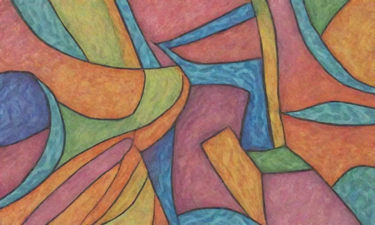 Colores vibrantes, líneas intrincadas y texturas variadas crean una composición dinámica y armoniosa
