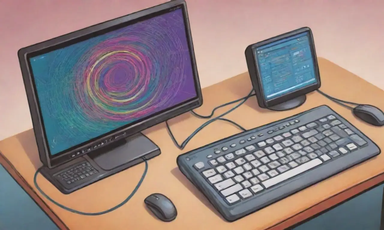 Un diseño complejo y dinámico de una computadora resalta su importancia y conectividad