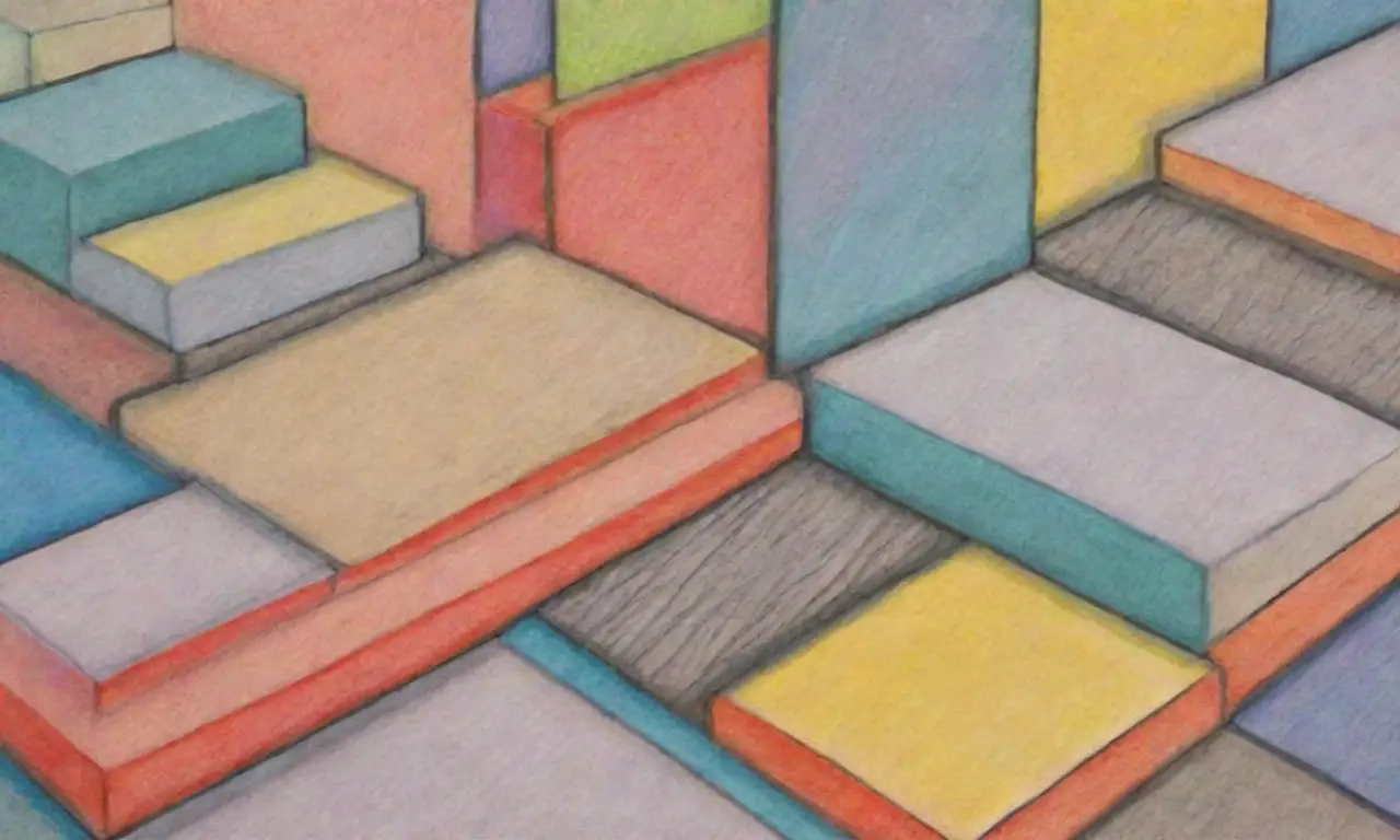El diseño combina líneas, colores y texturas para crear profundidad y jerarquía visual