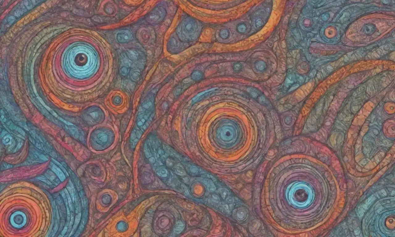 Un paisaje digital vibrante y complejo combina líneas intrincadas, sombras suaves y patrones texturizados que evocan innovación