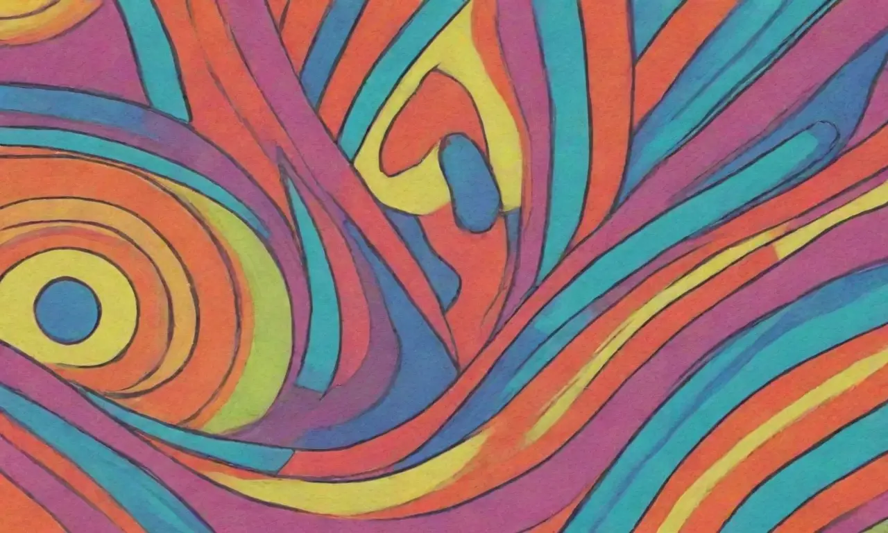 Colores vibrantes, líneas definidas y texturas contrastantes crean una composición dinámica y armoniosa