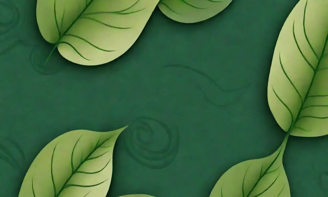 Colores verdes vibrantes y orgánicos con detalles intrincados y una composición equilibrada