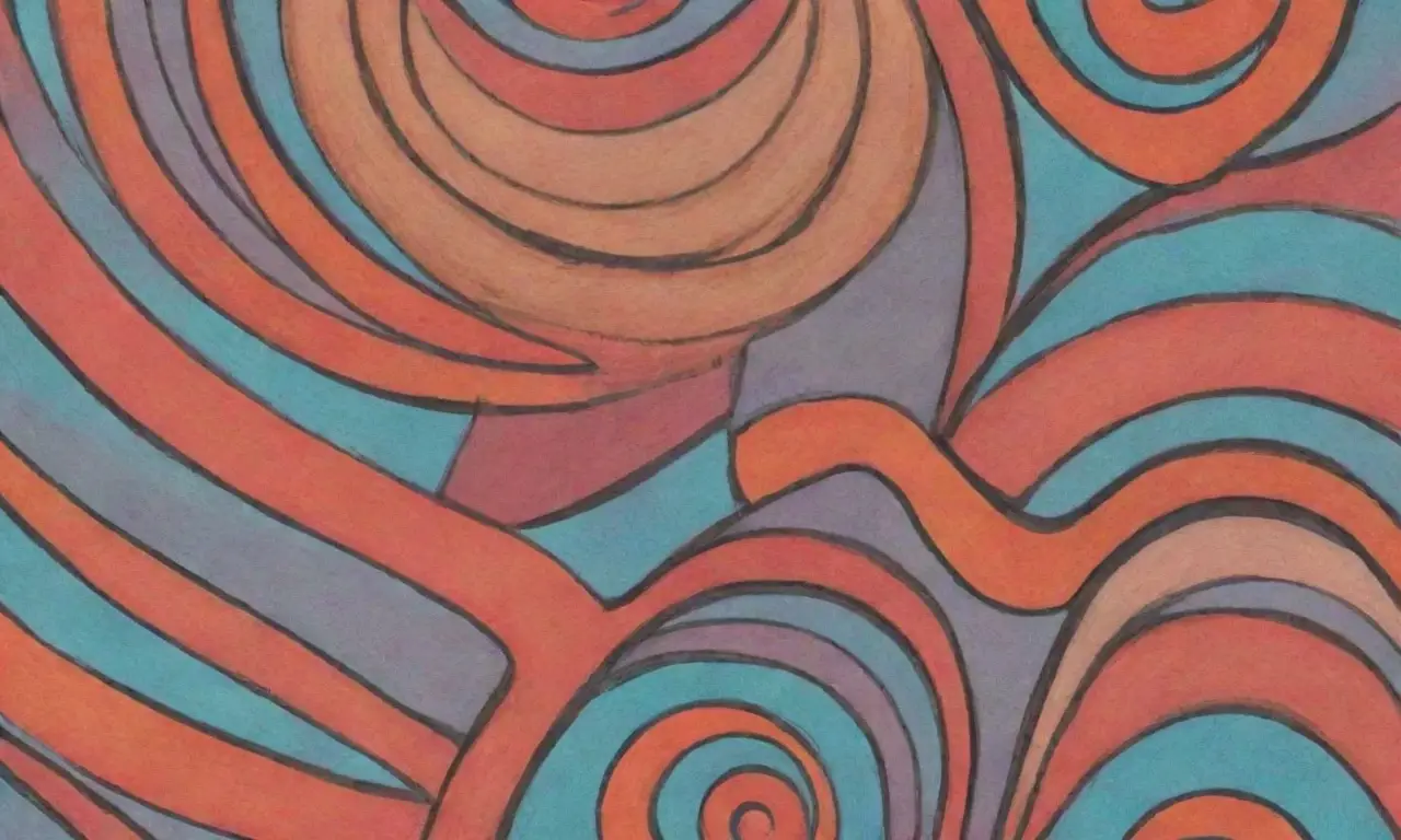 La obra combina líneas, texturas y colores para crear profundidad, dinamismo y un flujo visual armonioso