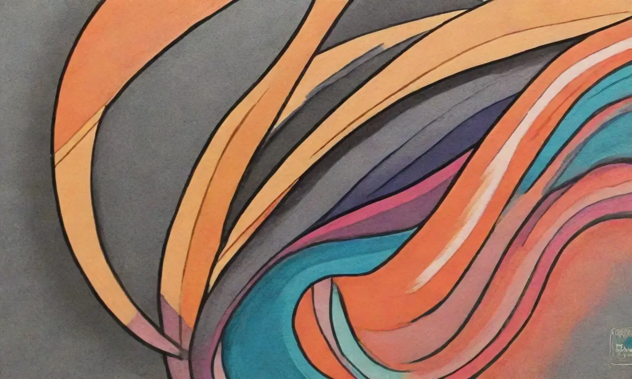 El diseño combina líneas, sombras, texturas y colores para crear una composición visual armoniosa