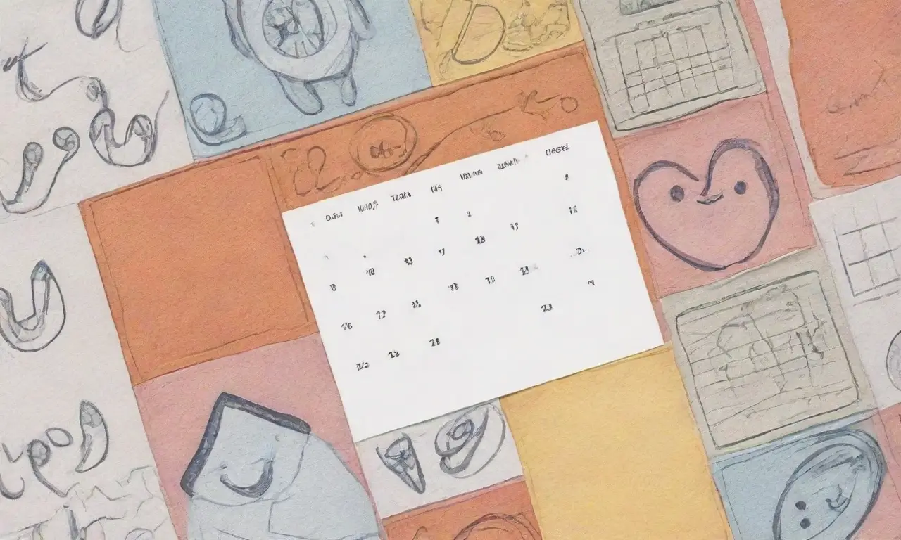 Un calendario vibrante y texturizado con patrones intrincados y colores destacados invita a la exploración