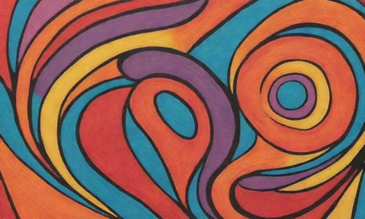 Una obra de arte combina líneas, colores y texturas para crear profundidad y movimiento