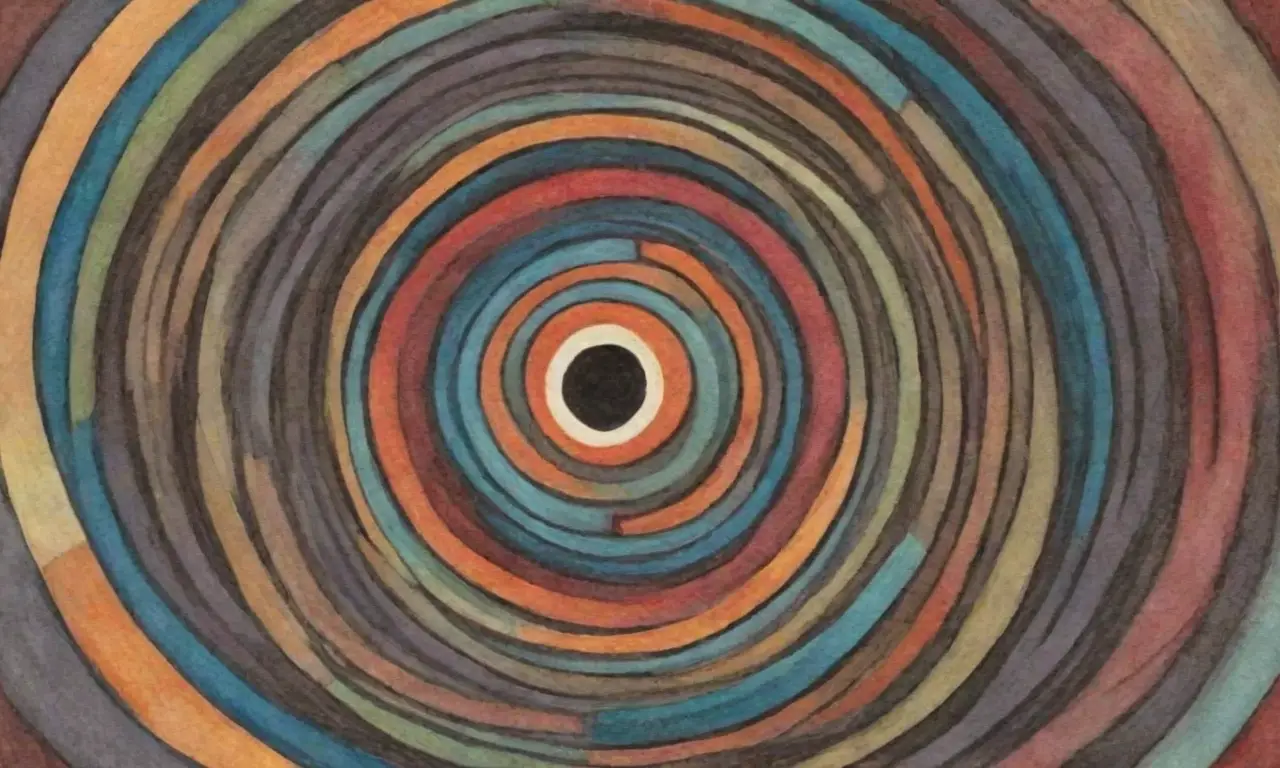 La obra combina líneas, texturas y colores para crear profundidad y movimiento