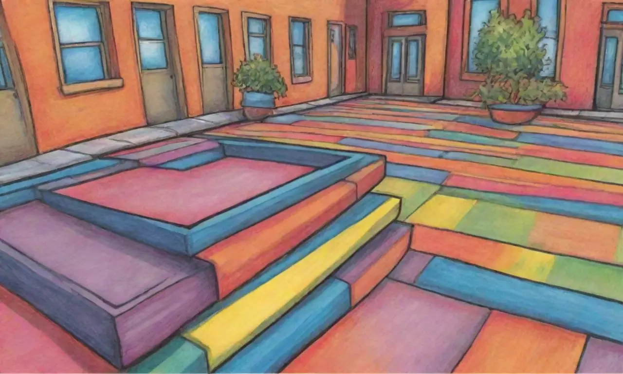 Líneas audaces y colores contrastantes crean una composición dinámica y atractiva