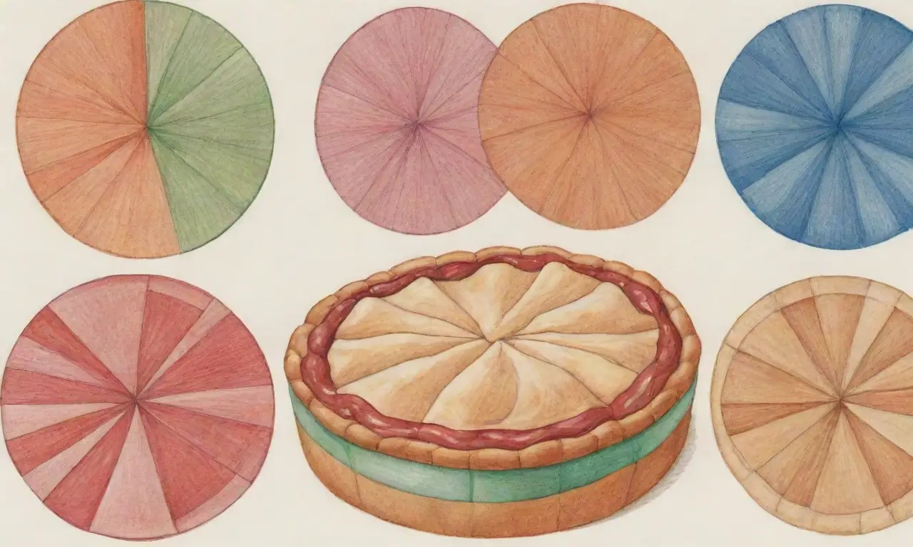 Un gráfico circular segmentado con líneas audaces, colores contrastantes y texturas crea una composición dinámica y jerárquica