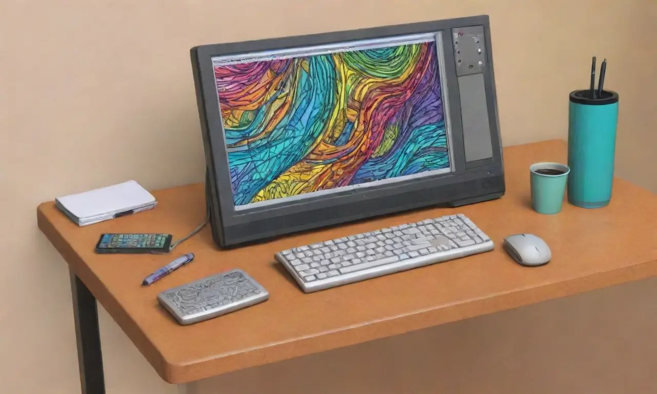 Diseño digital con líneas definidas, sombras suaves, colores vibrantes y elementos equilibrados