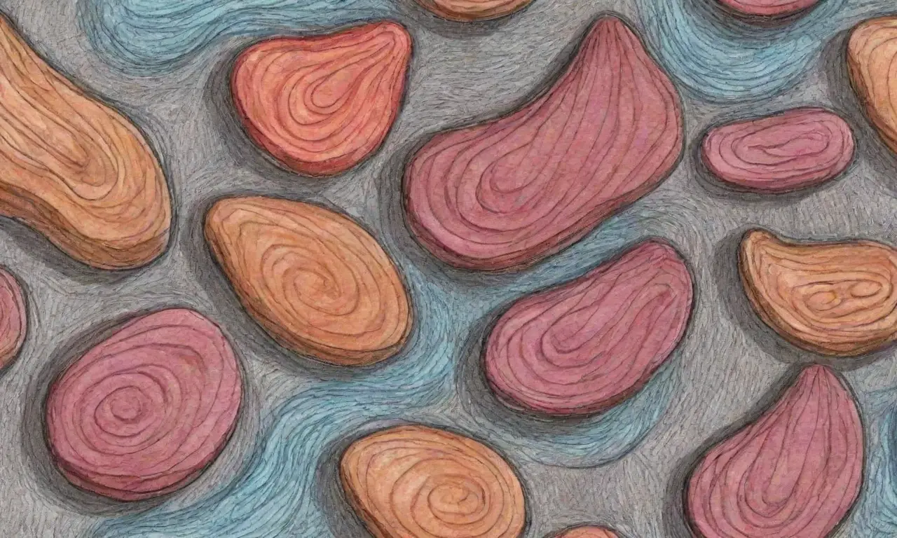 Líneas y colores contrastantes crean profundidad y guían la atención en un diseño complejo