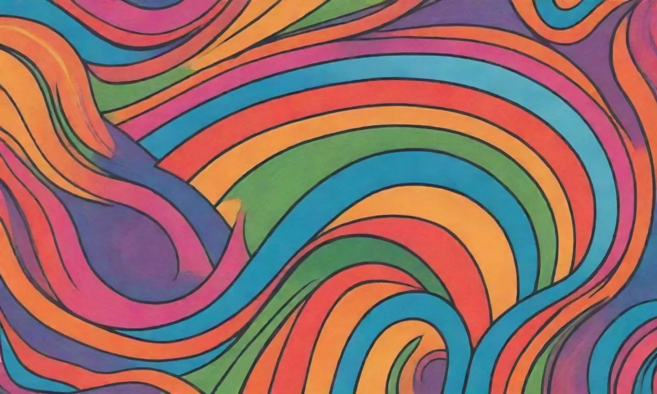 Colores vibrantes y contrastantes con formas dinámicas y texturas ricas