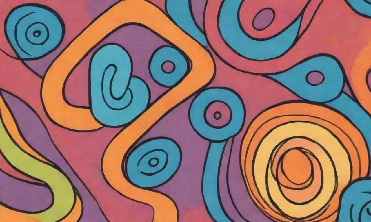 La obra combina líneas audaces, sombras suaves, texturas intrincadas y colores vibrantes para crear una composición dinámica y compleja