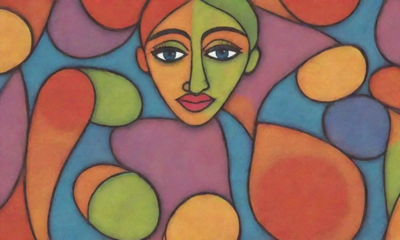Una obra de arte vibrante y dinámica que combina formas, colores y texturas para crear profundidad y movimiento