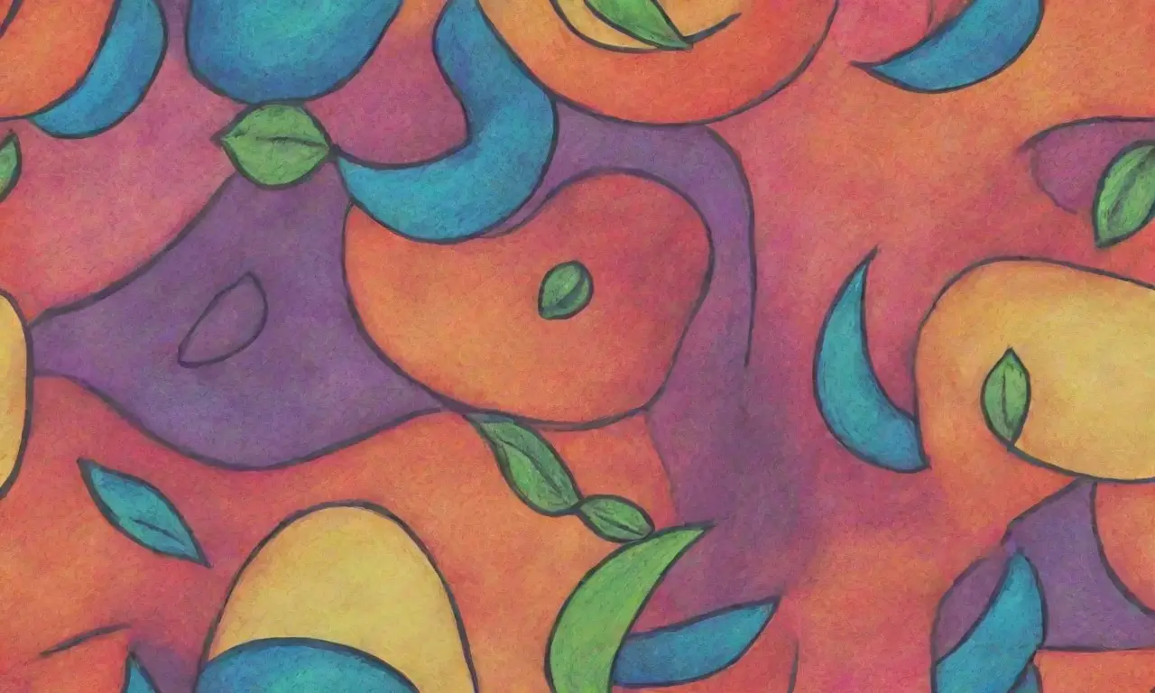 Colores vibrantes, gradientes suaves y detalles intrincados crean una composición visualmente rica y dinámica