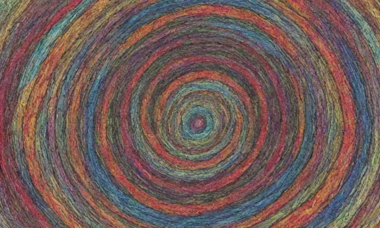 El arte combina líneas, sombras, texturas y colores para crear una composición rica y dinámica