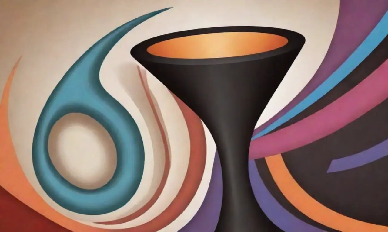 Diseño visual dinámico con formas, colores y texturas armoniosas