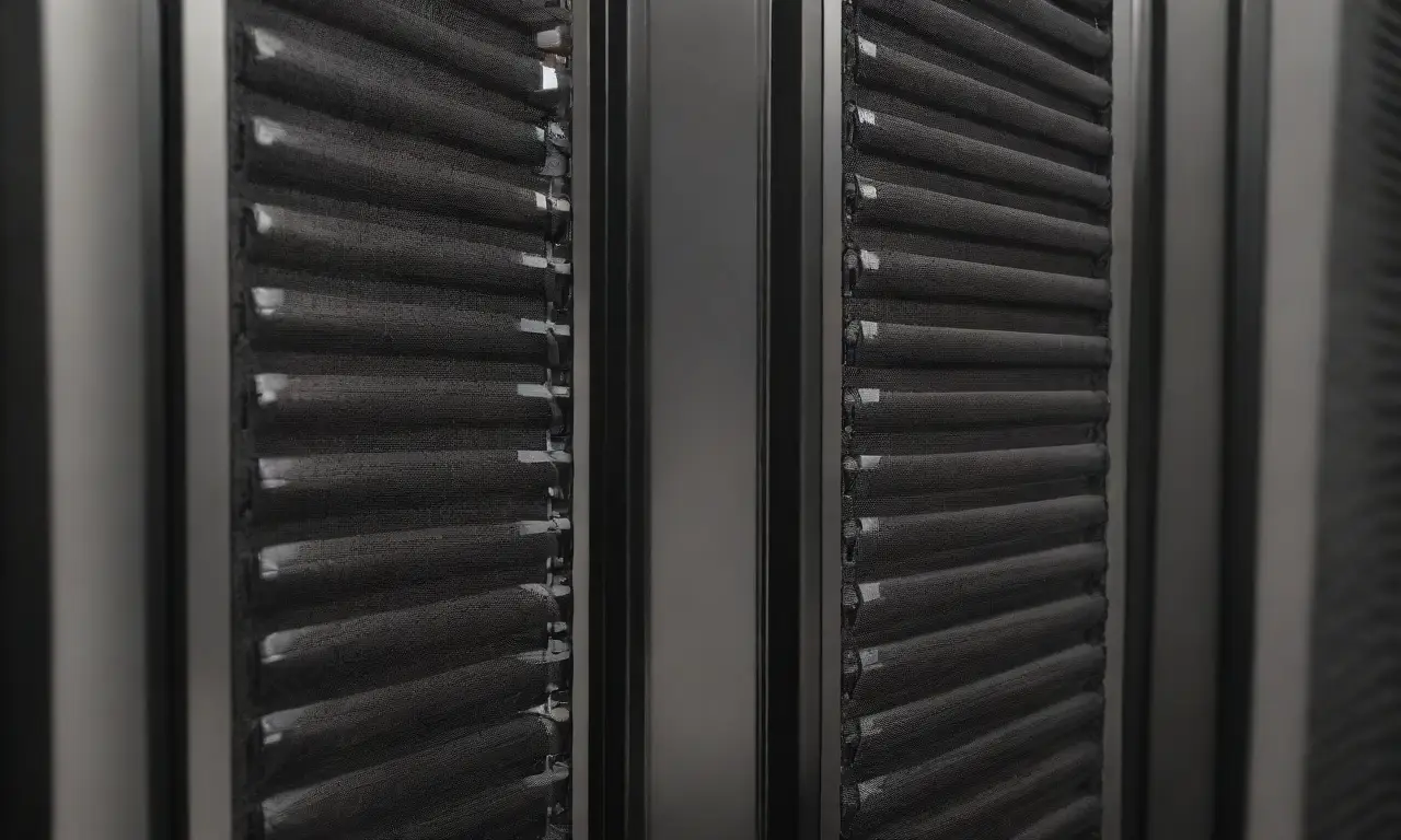 Un rack de servidores se destaca con líneas audaces, sombras suaves y detalles intrincados que sugieren movimiento y eficiencia