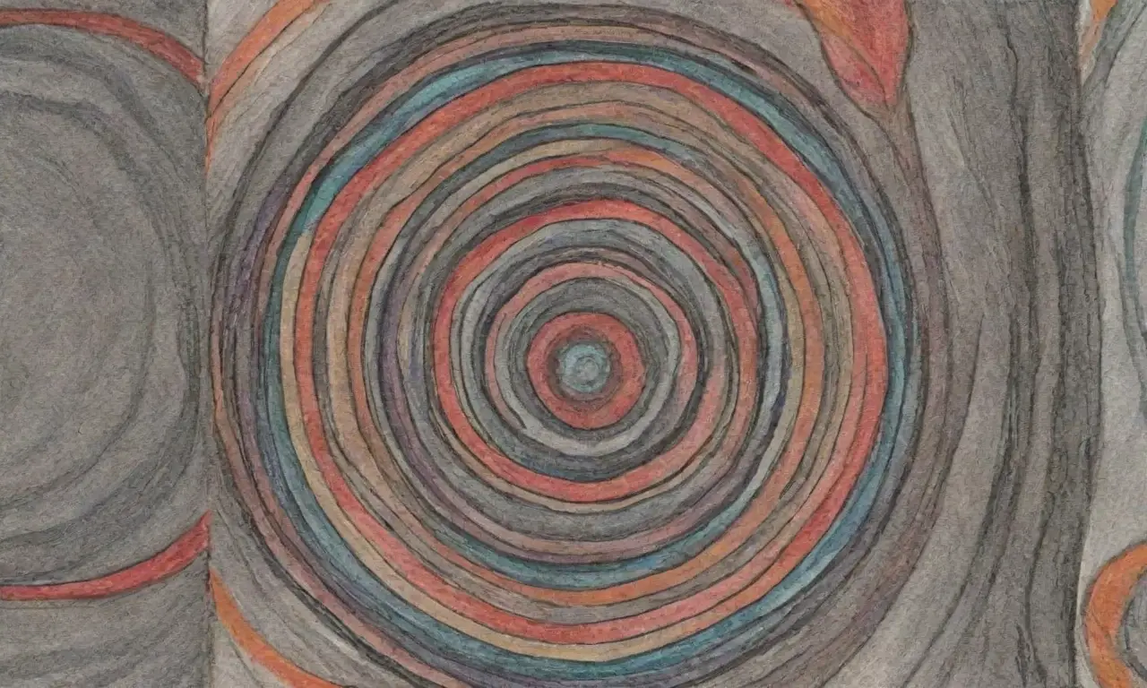 El arte combina líneas, texturas y colores para crear profundidad y tensión visual