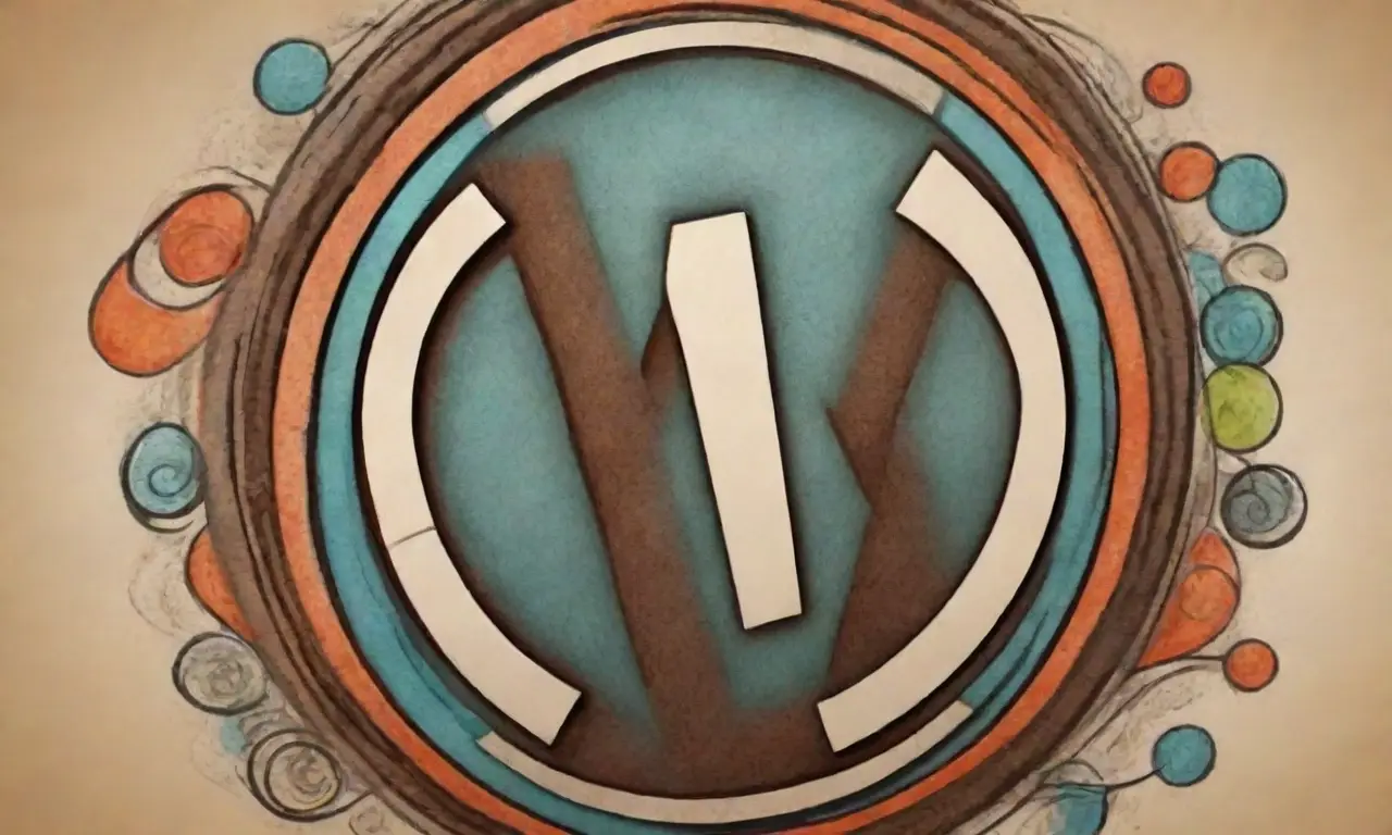 El diseño del logo de WordPress combina líneas audaces, colores vibrantes y texturas intrincadas para crear una composición dinámica y atractiva