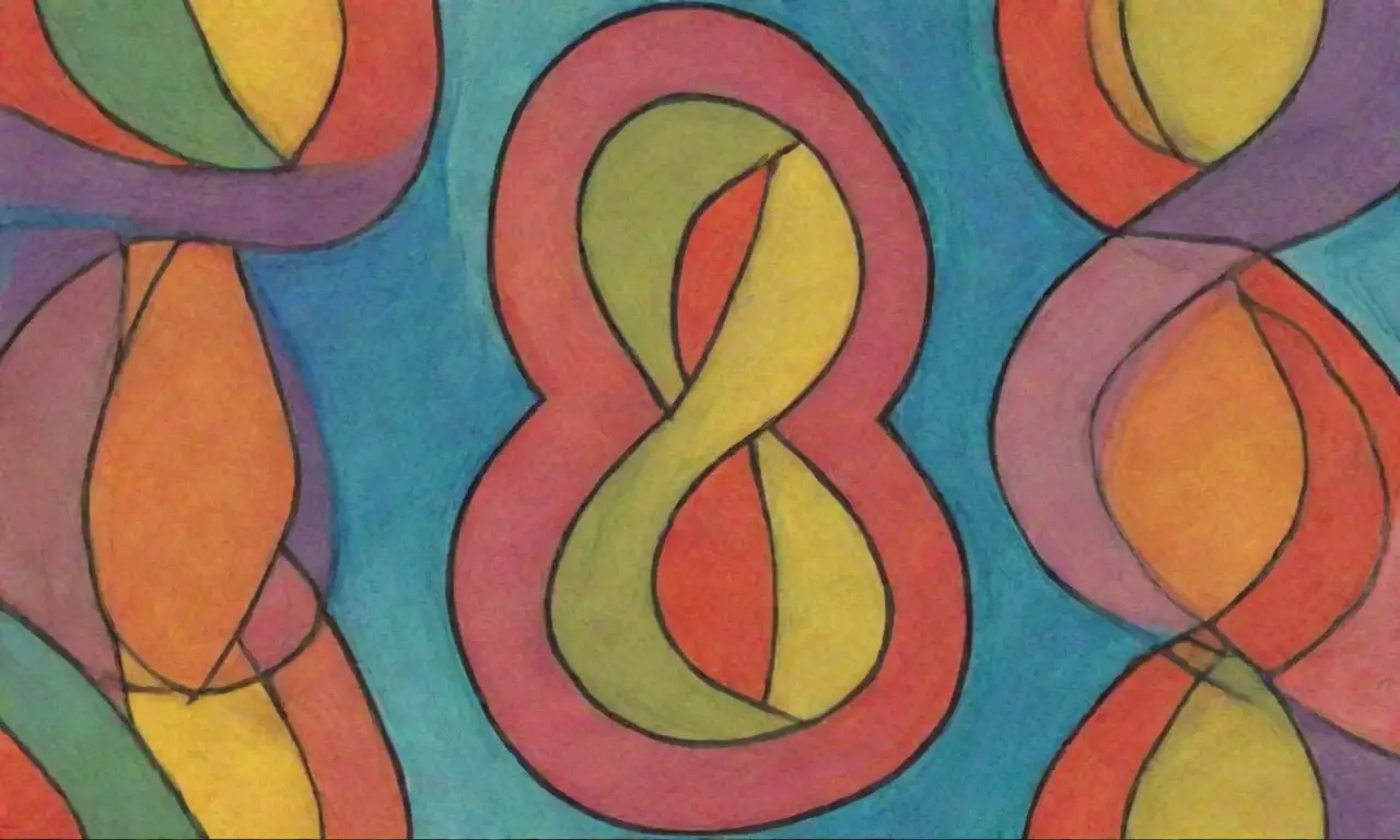 Colores vibrantes, líneas intrincadas y contrastes agudos crean una composición visualmente rica y dinámica