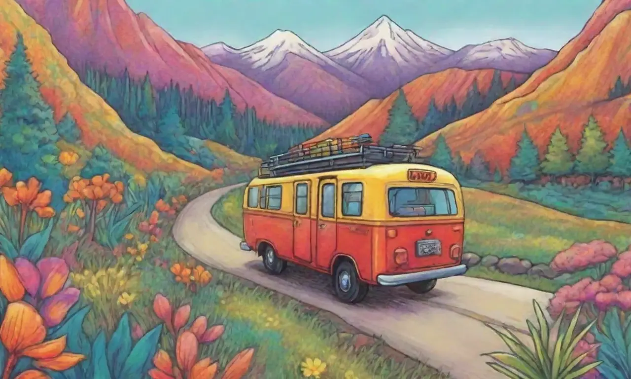 Colores vibrantes y detalles intrincados crean una ilustración aventurera y dinámica