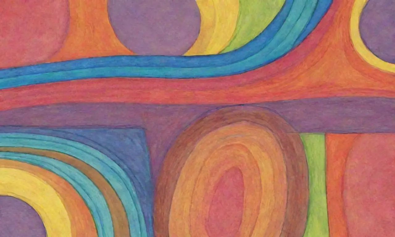 Colores vibrantes y patrones intrincados crean una composición dinámica y armoniosa