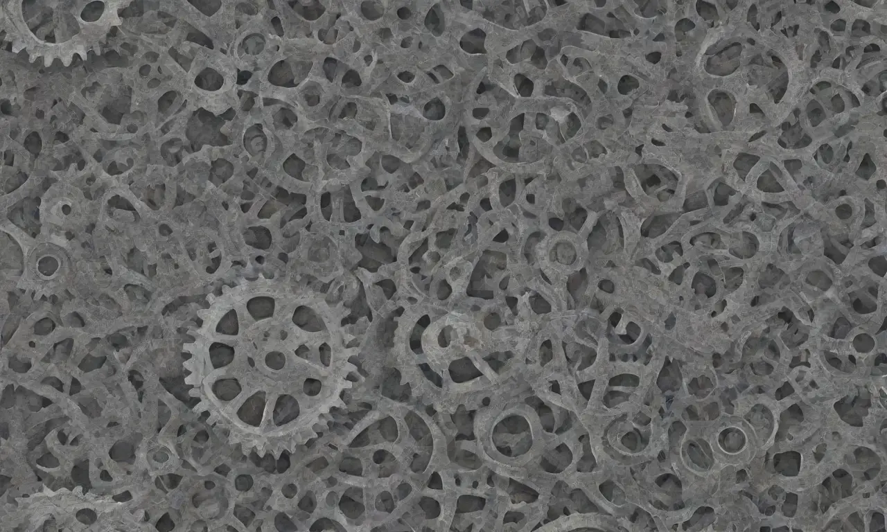 Un diseño complejo combina líneas, sombras y texturas para representar herramientas automatizadas y análisis de audiencia con un tono profesional