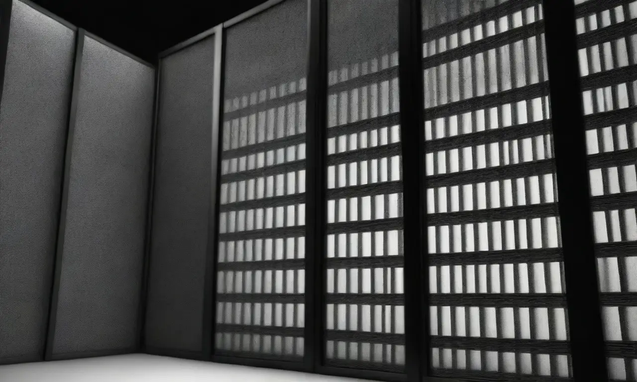 Un rack de servidores destaca por líneas audaces, texturas intrincadas y colores vibrantes que simbolizan innovación y adaptabilidad