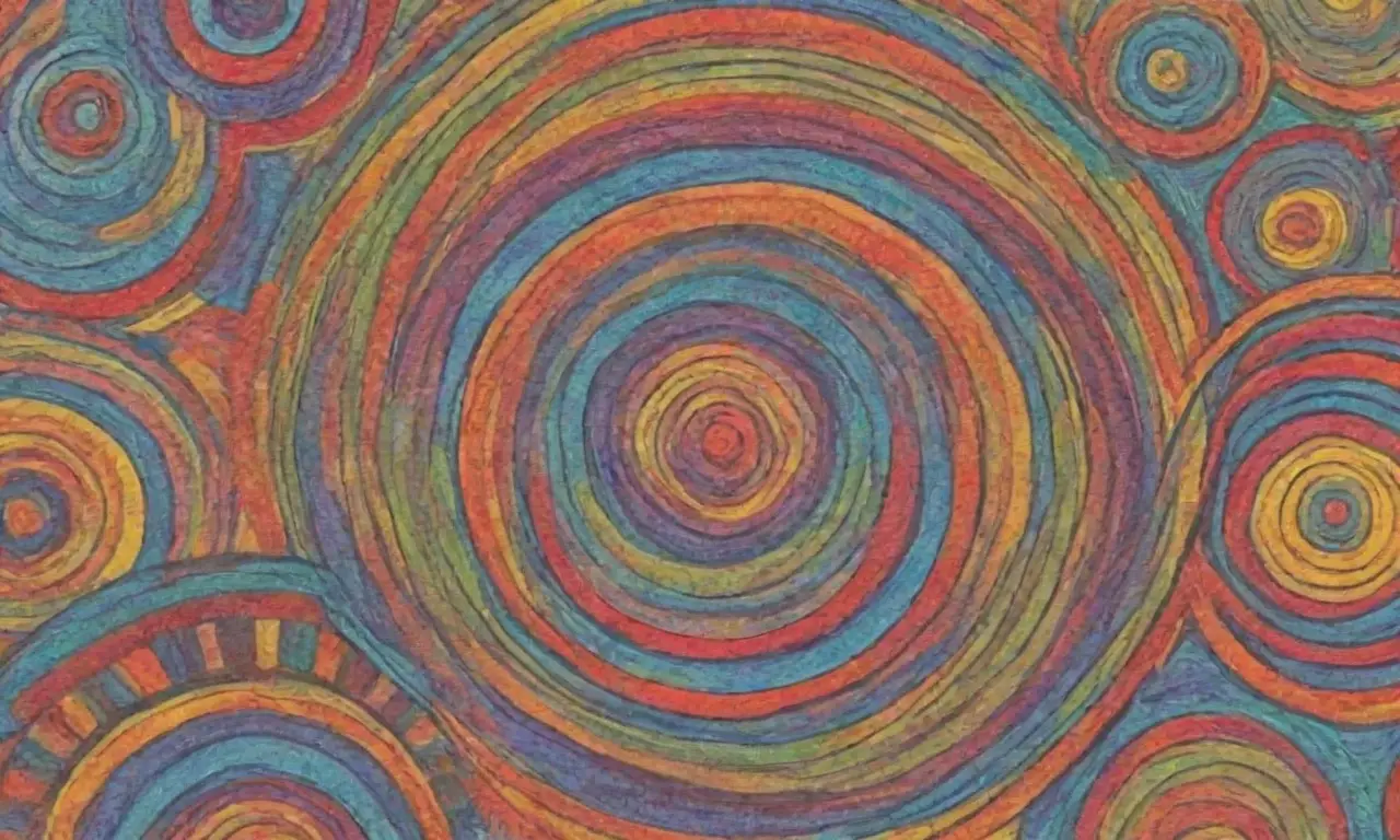 Colores vibrantes, líneas audaces y texturas intrincadas crean una composición dinámica y equilibrada