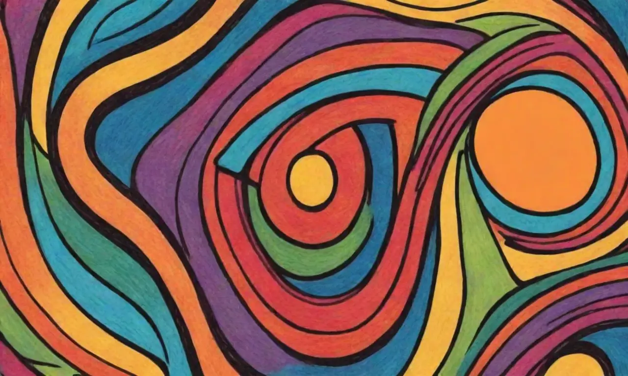Una composición dinámica se logra con líneas audaces, sombras suaves, colores vibrantes, texturas en movimiento y detalles intrincados