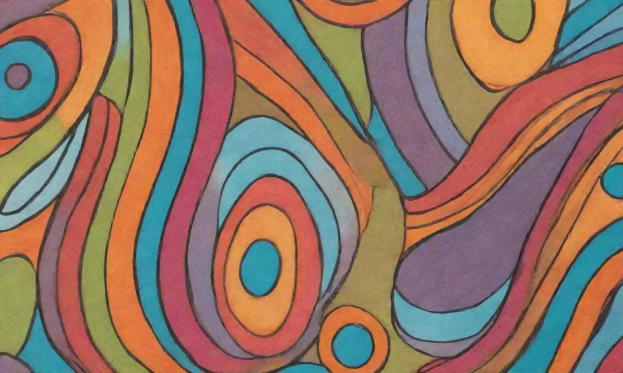 Colores vibrantes, formas orgánicas y detalles intrincados crean una composición armoniosa y dinámica