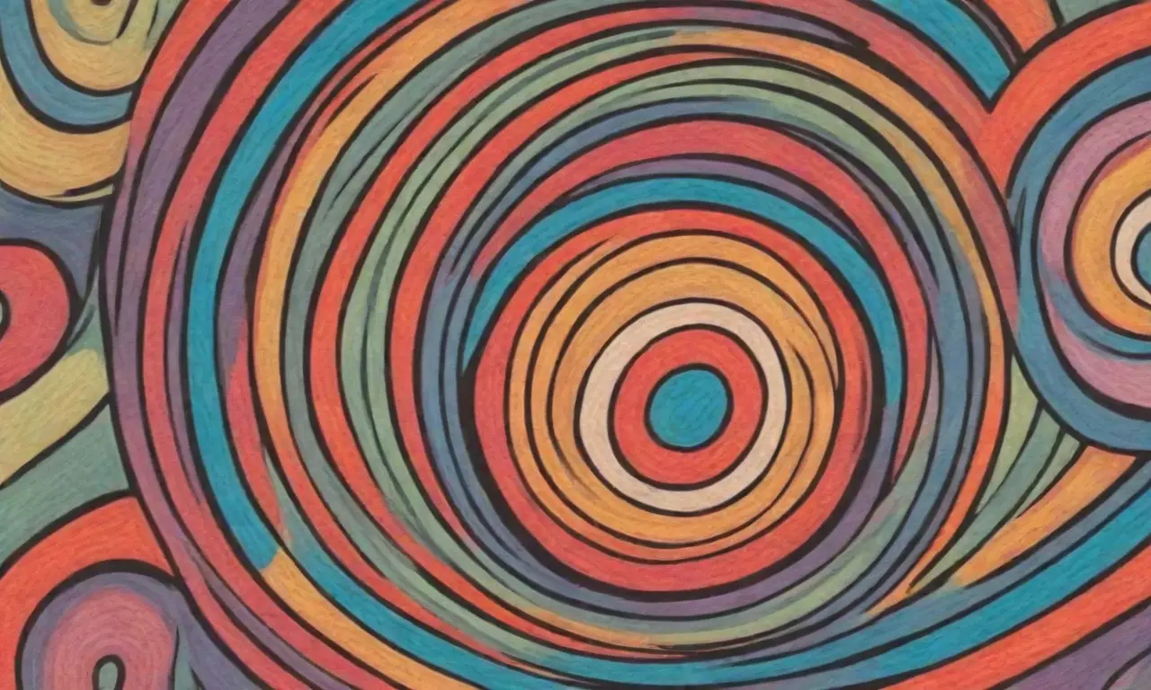 Elementos visuales como líneas, sombras y colores crean profundidad y movimiento en la composición