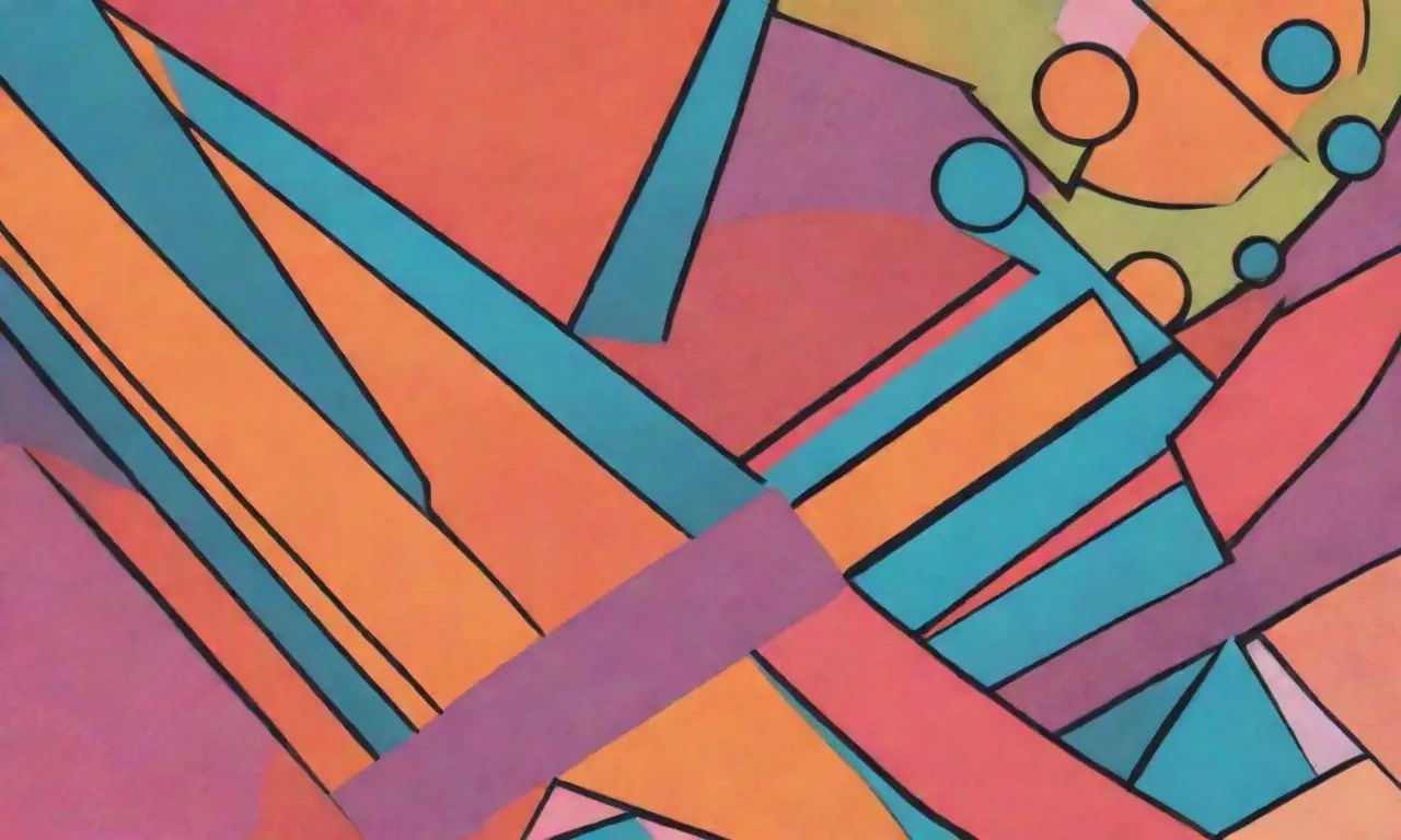 Colores vibrantes y formas dinámicas crean una composición digital atractiva y amigable