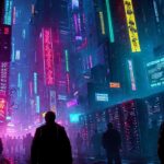 Ciudad cyberpunk: neón