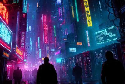 Ciudad cyberpunk: neón