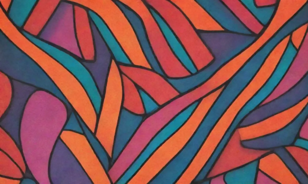 Colores vibrantes, líneas audaces y texturas intrincadas crean una composición dinámica y armoniosa