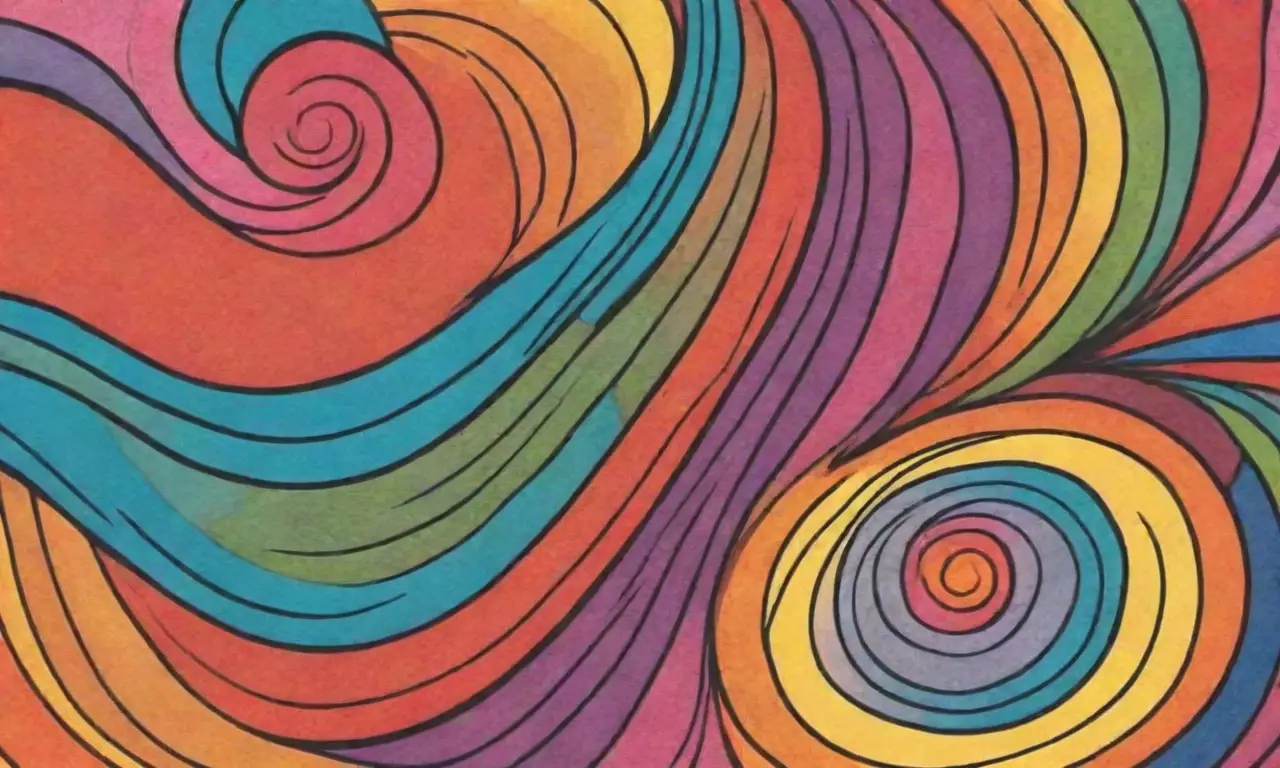 Colores vibrantes y patrones intrincados crean una composición dinámica y armoniosa