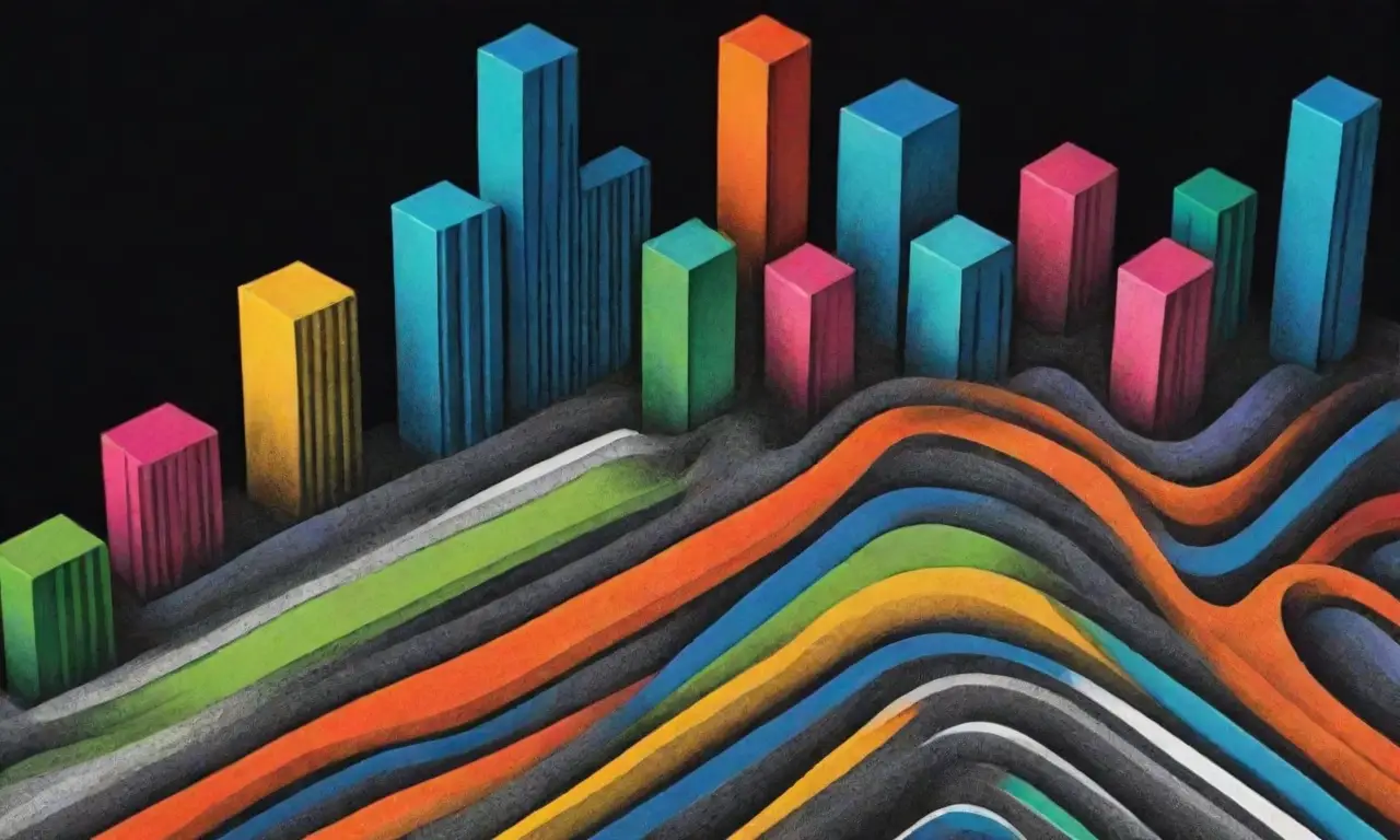 El diseño combina líneas, colores y texturas para representar la modernidad y la conectividad en el ámbito digital