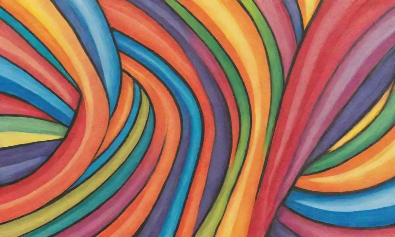 Colores vibrantes y dinámicas líneas crean una obra de arte llena de movimiento y profundidad