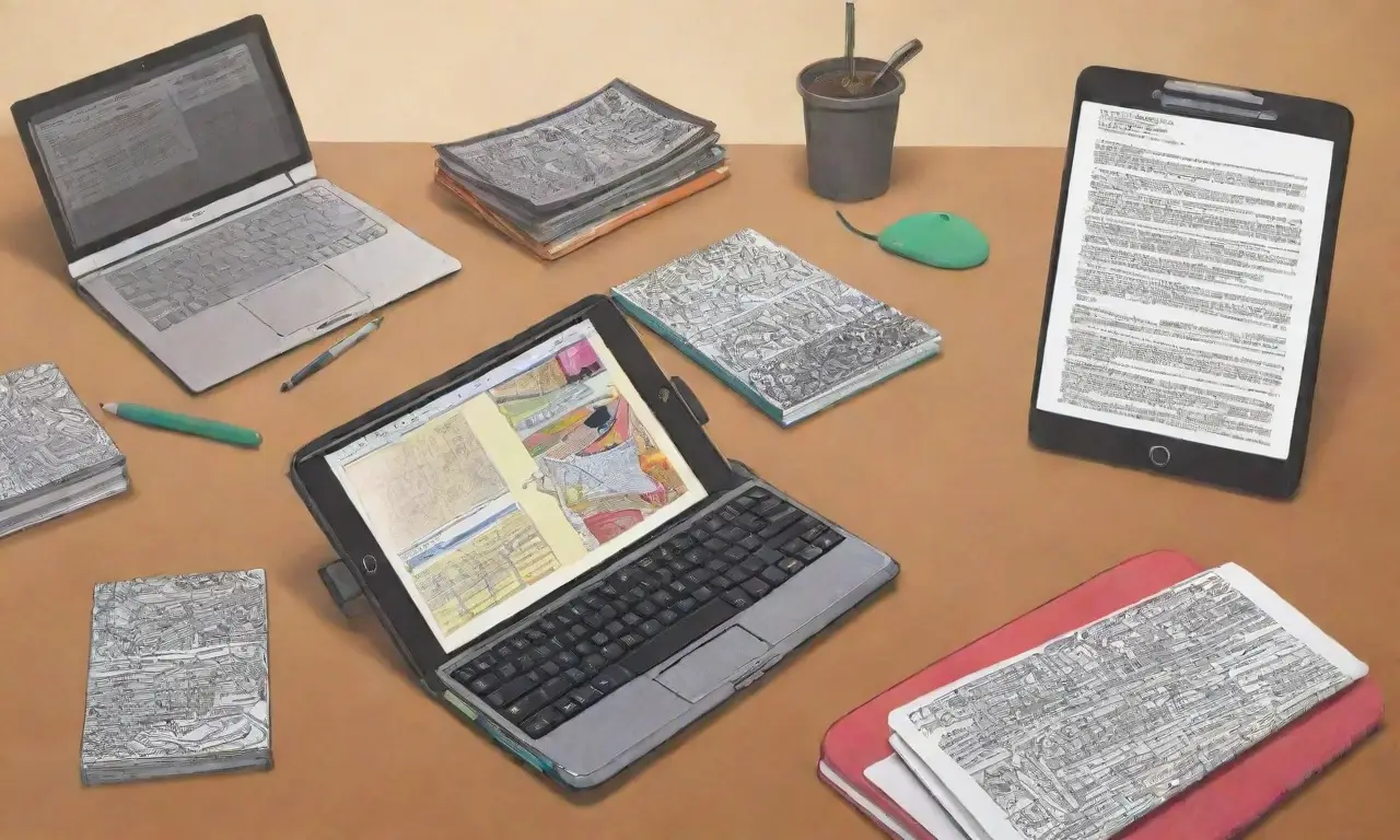 Un escritorio creativo lleno de herramientas y elementos inspiradores