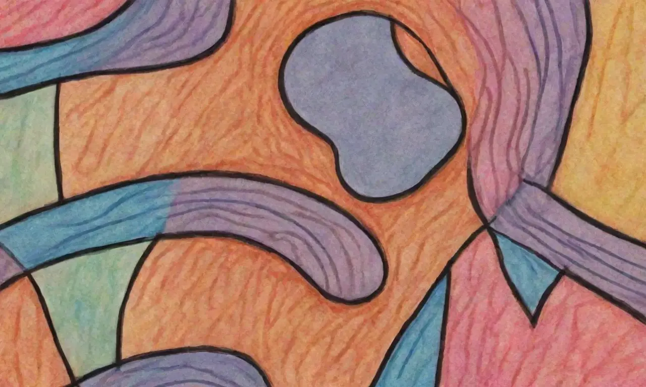 Líneas, colores y texturas crean una composición dinámica y armónica