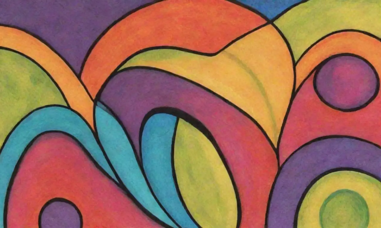 Colores vibrantes, líneas audaces y texturas intrincadas crean una composición dinámica y emocionalmente rica