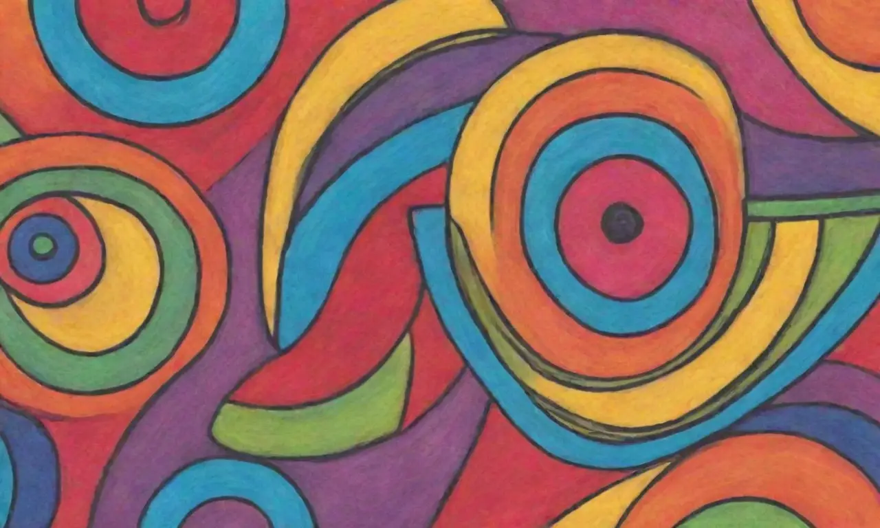 Colores vibrantes y detalles intrincados crean una composición digital dinámica y equilibrada